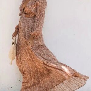 Boho Cottage core Crop Blouse & Maxi Skirt | XL | VICI Collection Matching Set